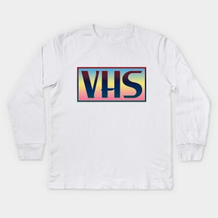 Retro 80s Styled VHS Logo Kids Long Sleeve T-Shirt